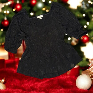 Treasure & Bond Black 3/4 Sleeve Blouse